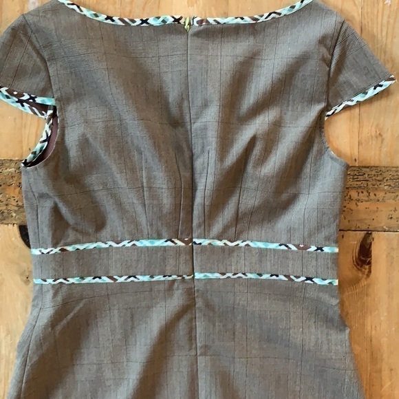 𝅺JENNIFER Reale Design Brown Plaid Tunic Mini Dress Boutique Designer 6 - Picture 11 of 16